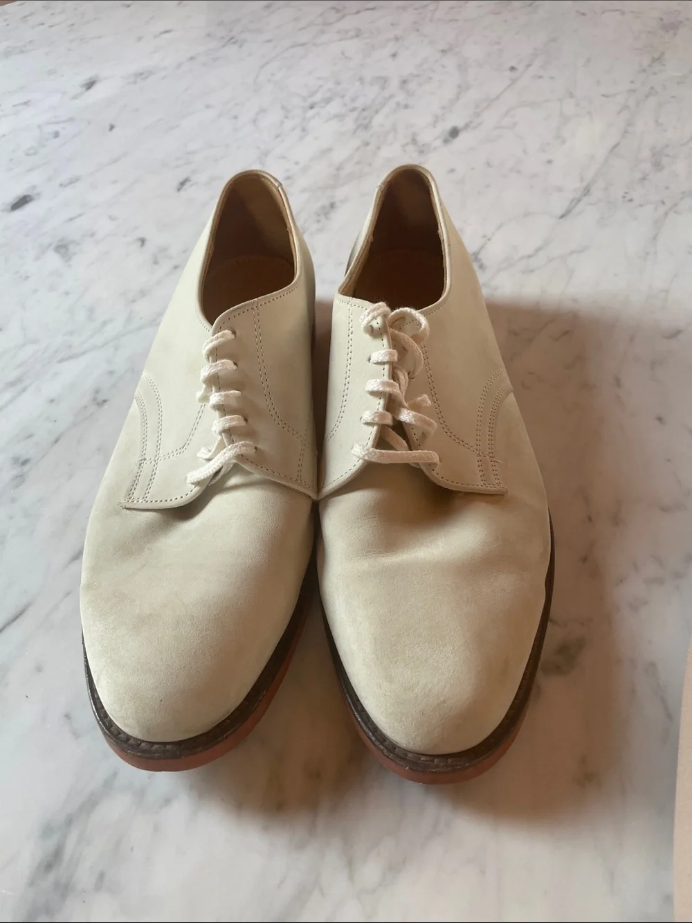 Cole Haan Vintage Cream Suede Derby Shoes Sz 11Made in USA (Main)